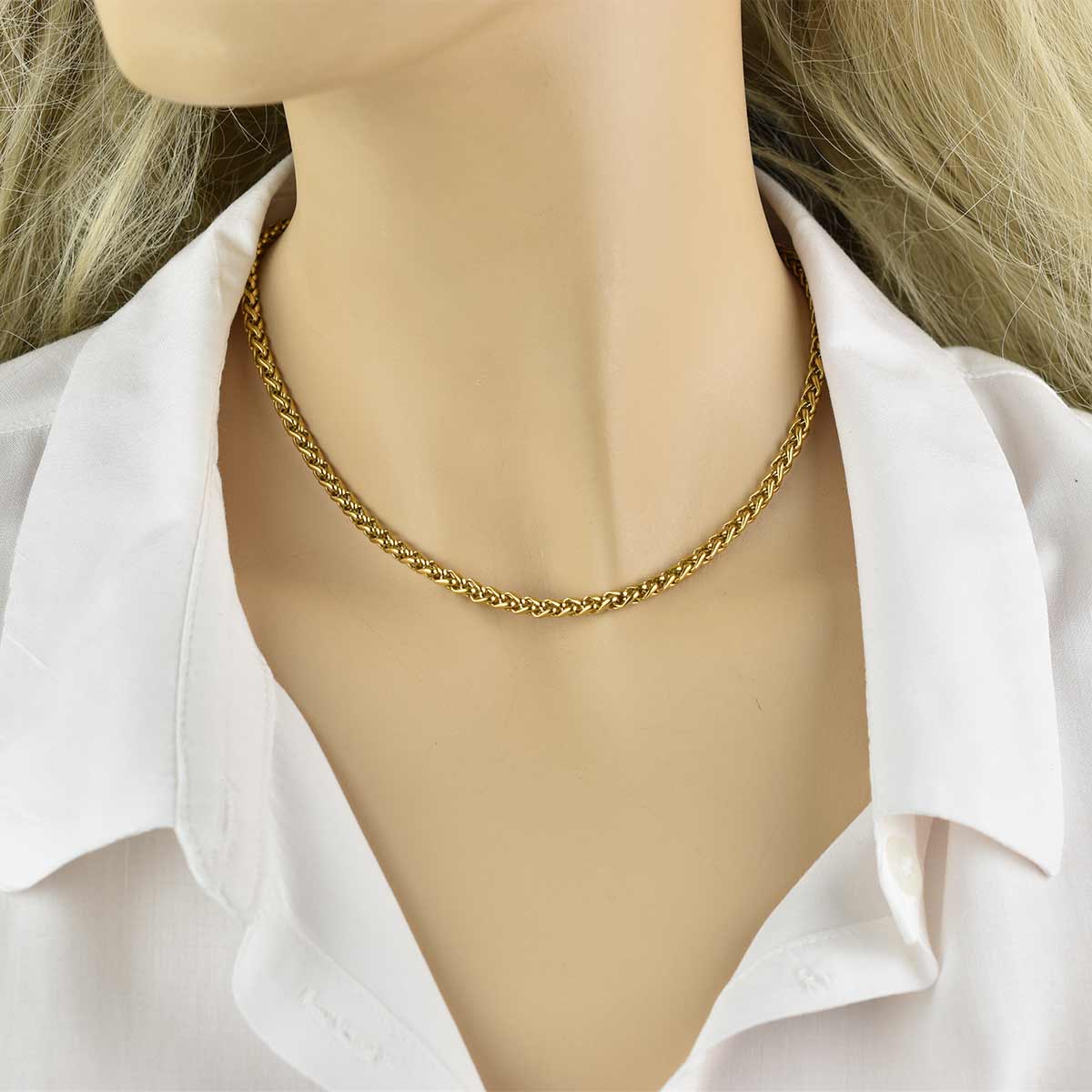 Soleil Chain Gold 4MM Αλυσίδα λαιμού από ανοξείδωτο ατσάλι 316L